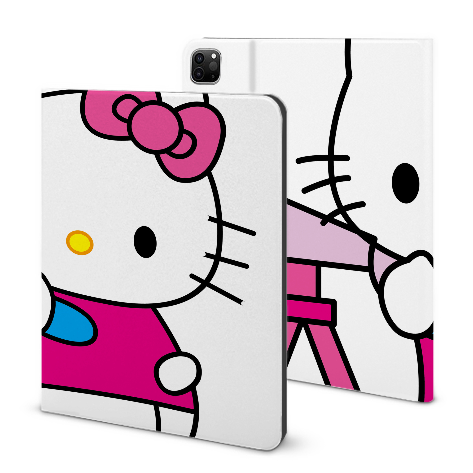 （画像用） Hello Kitty ハローキティ IPad ケース ブック型 PUレザー TPU 耐衝撃 軽量 薄型 ペン収納なし 全面保護 IPad 各モデル対応